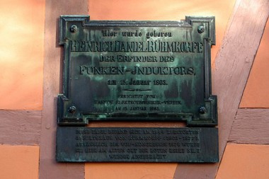 Geburtshaus von Heinrich Daniel Ruehmkorff Gedenktafel (Foto: Detlef René Spanka)